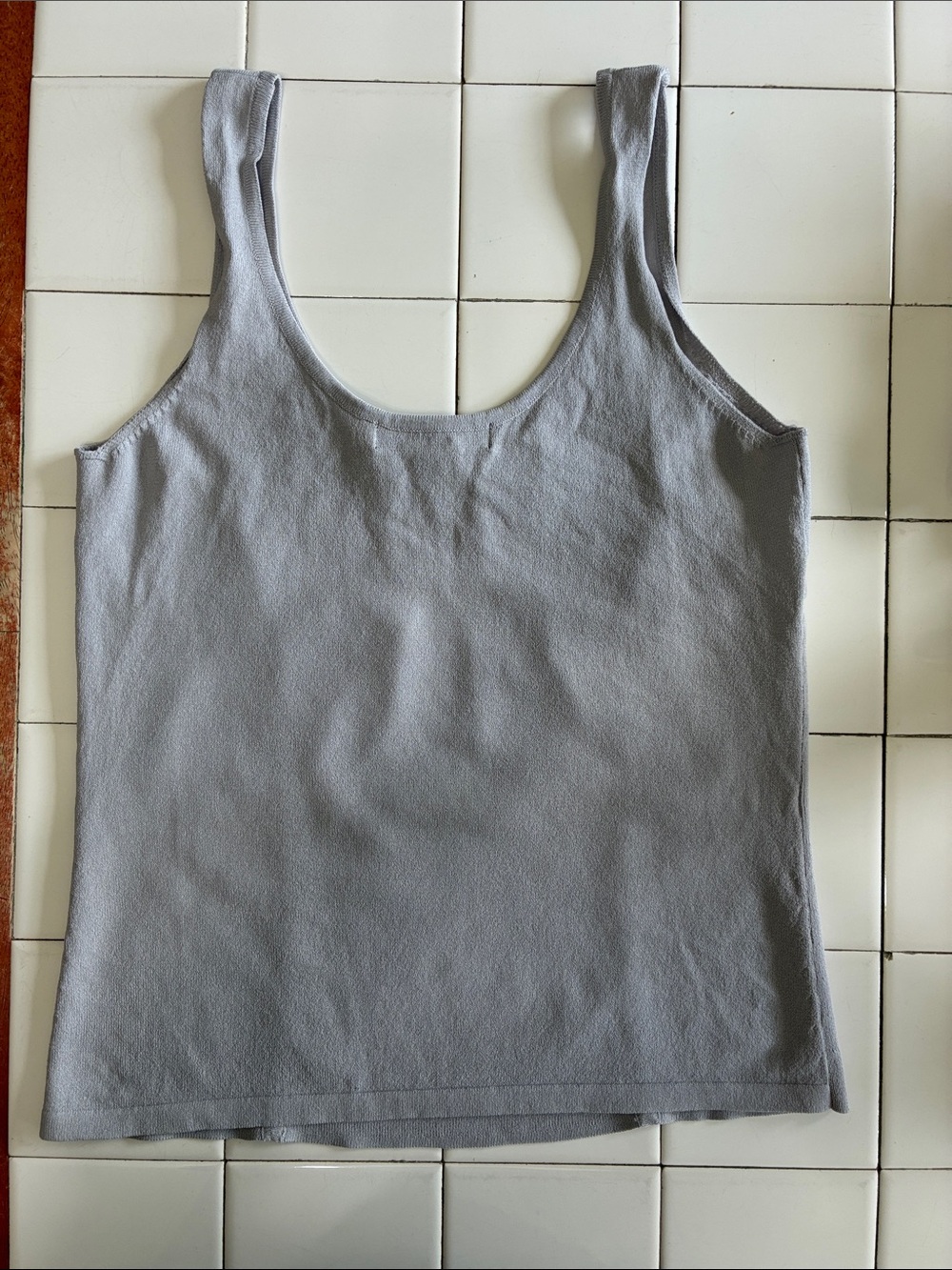 Express Gray Scoop Neck Ribbed Tank - Picture 2 of 3